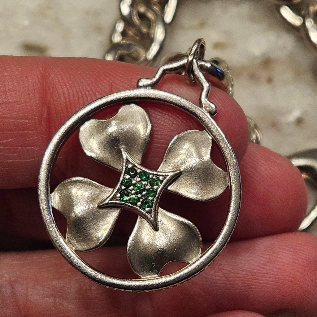 Rare Monica Rich Kosann 925 Silver Luck Charm Bracelet Engraved Vine Locket — image 6 of 8